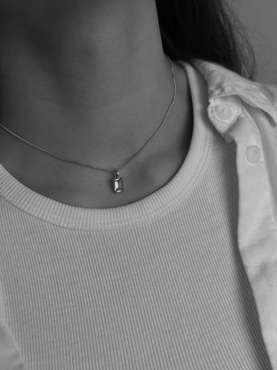 Подвеска Crystal Classic с голубым топазом (желтое золото)