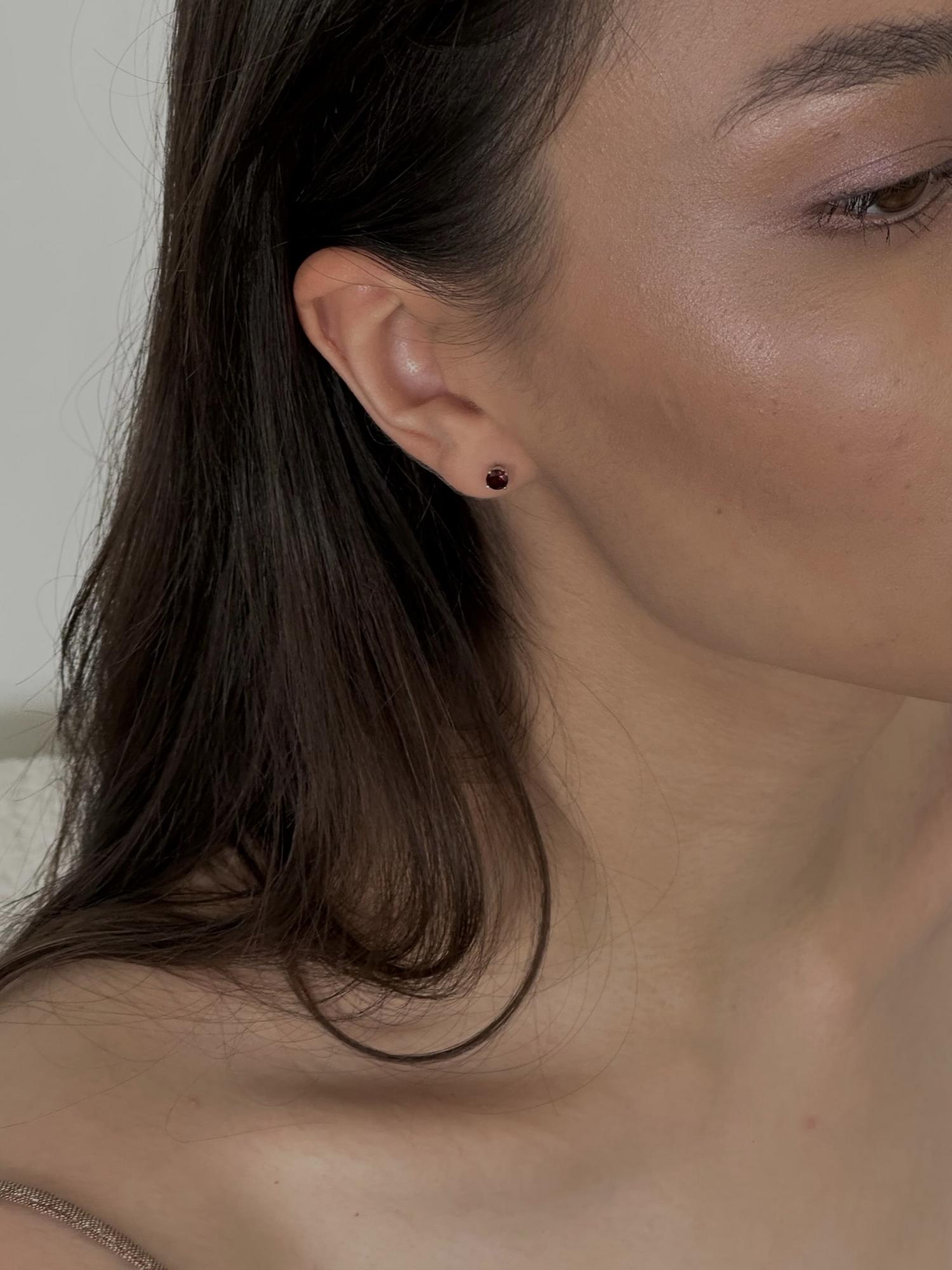 Серьги Crystal Circle с гранатом