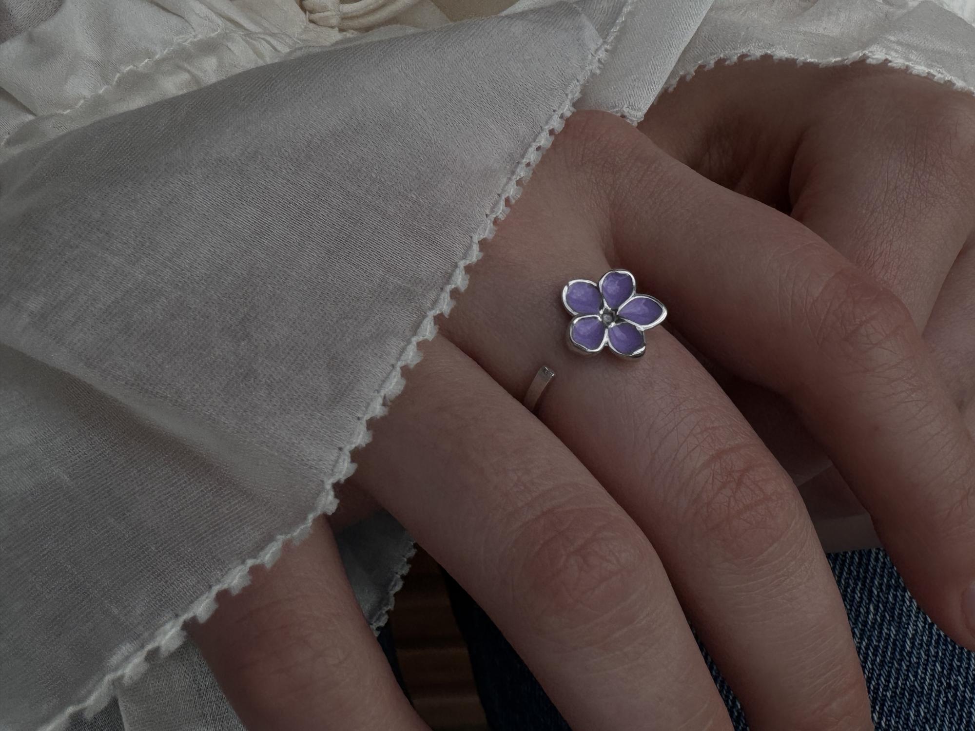 Кольцо Lilac 5, разъемное, сиреневая эмаль