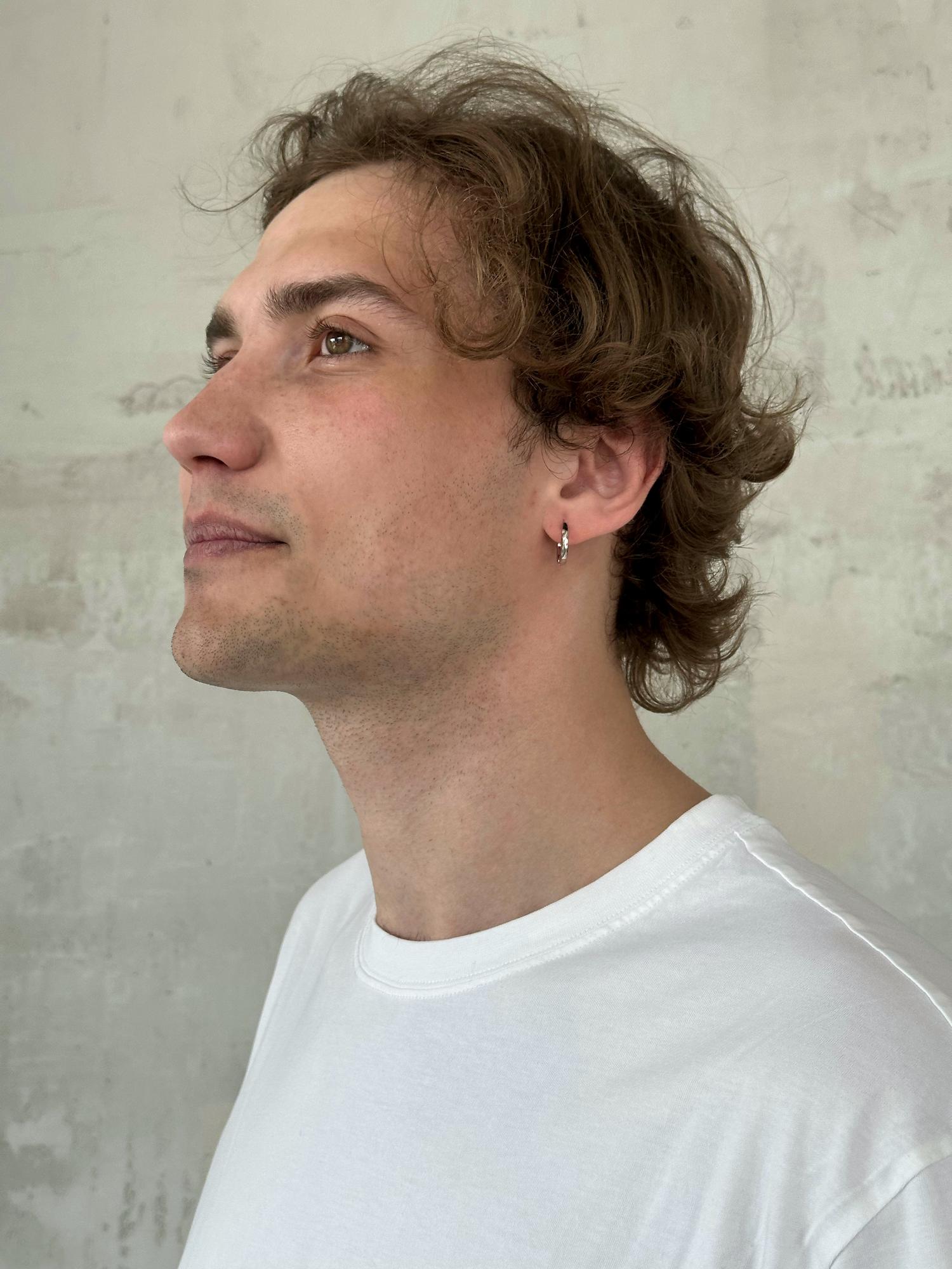 Моносерьга XS мятая