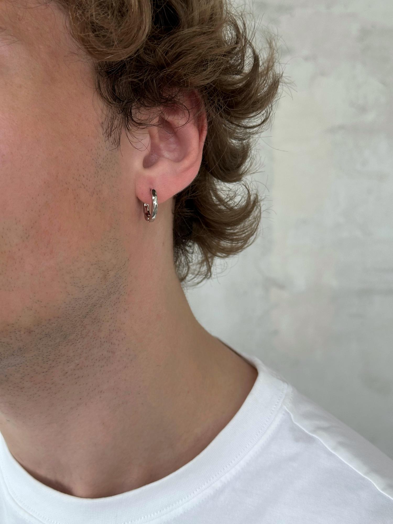 Моносерьга XS мятая