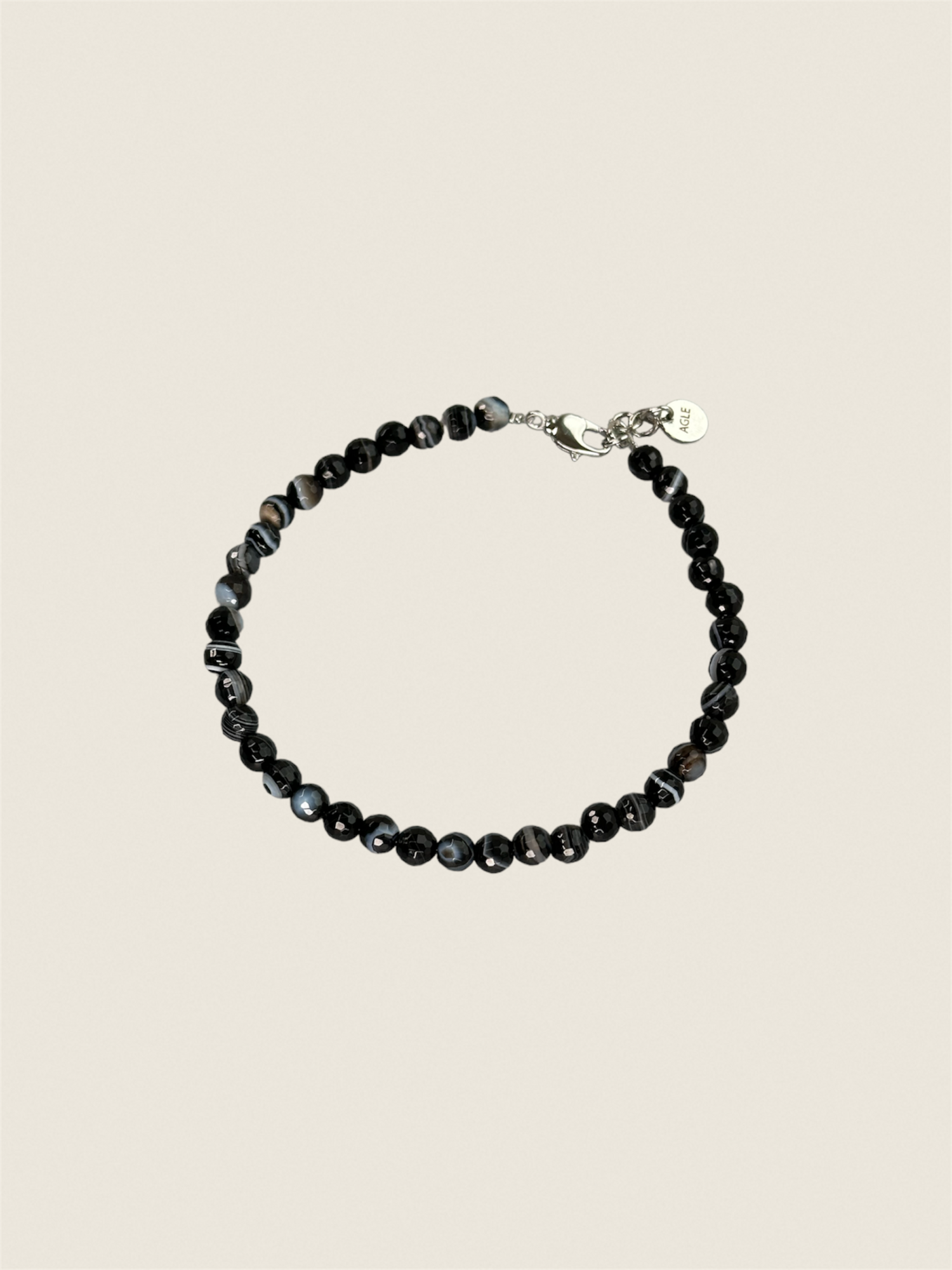 Анклет из бусин черного агата
