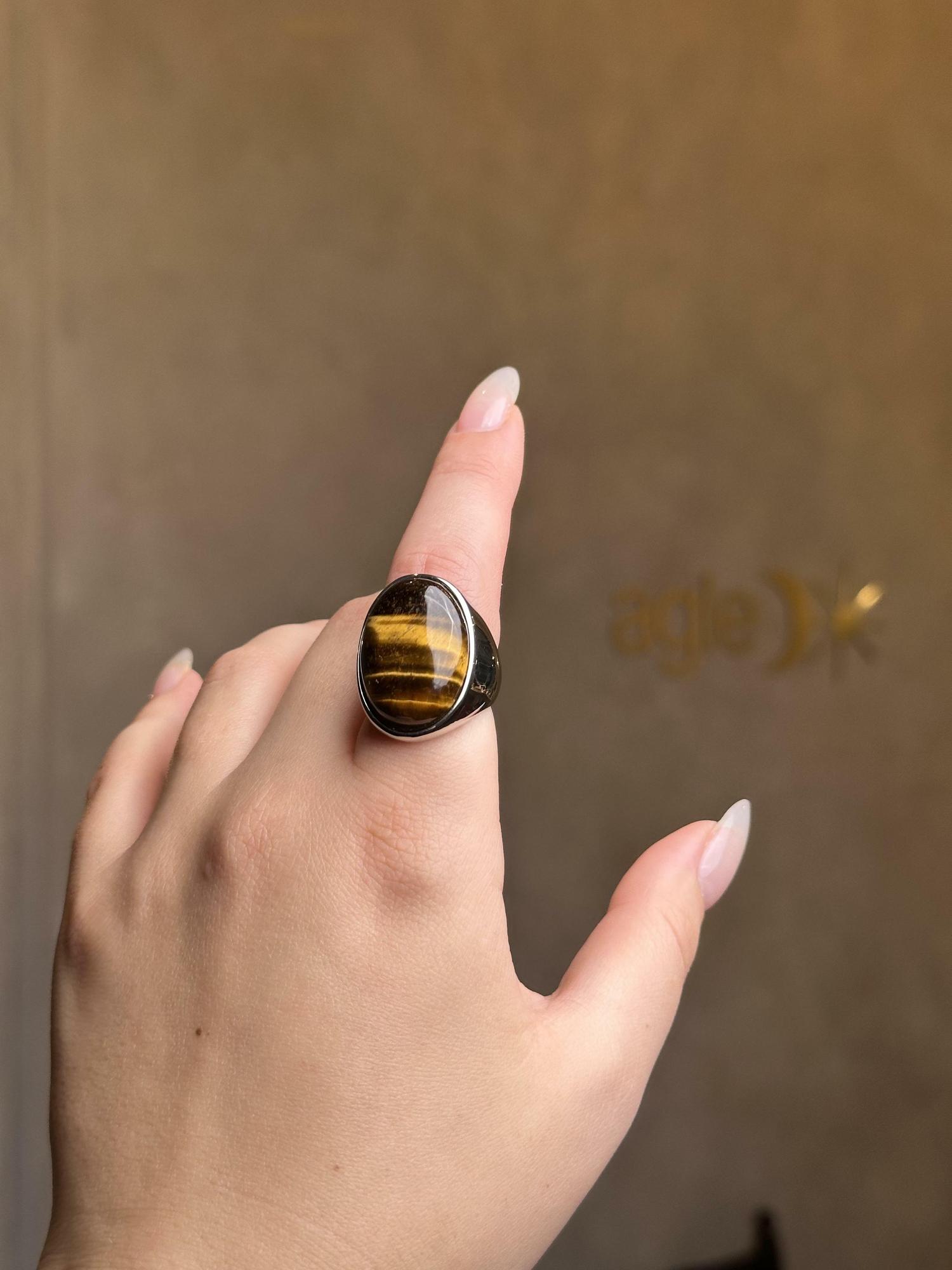 Кольцо с тигровым глазом
