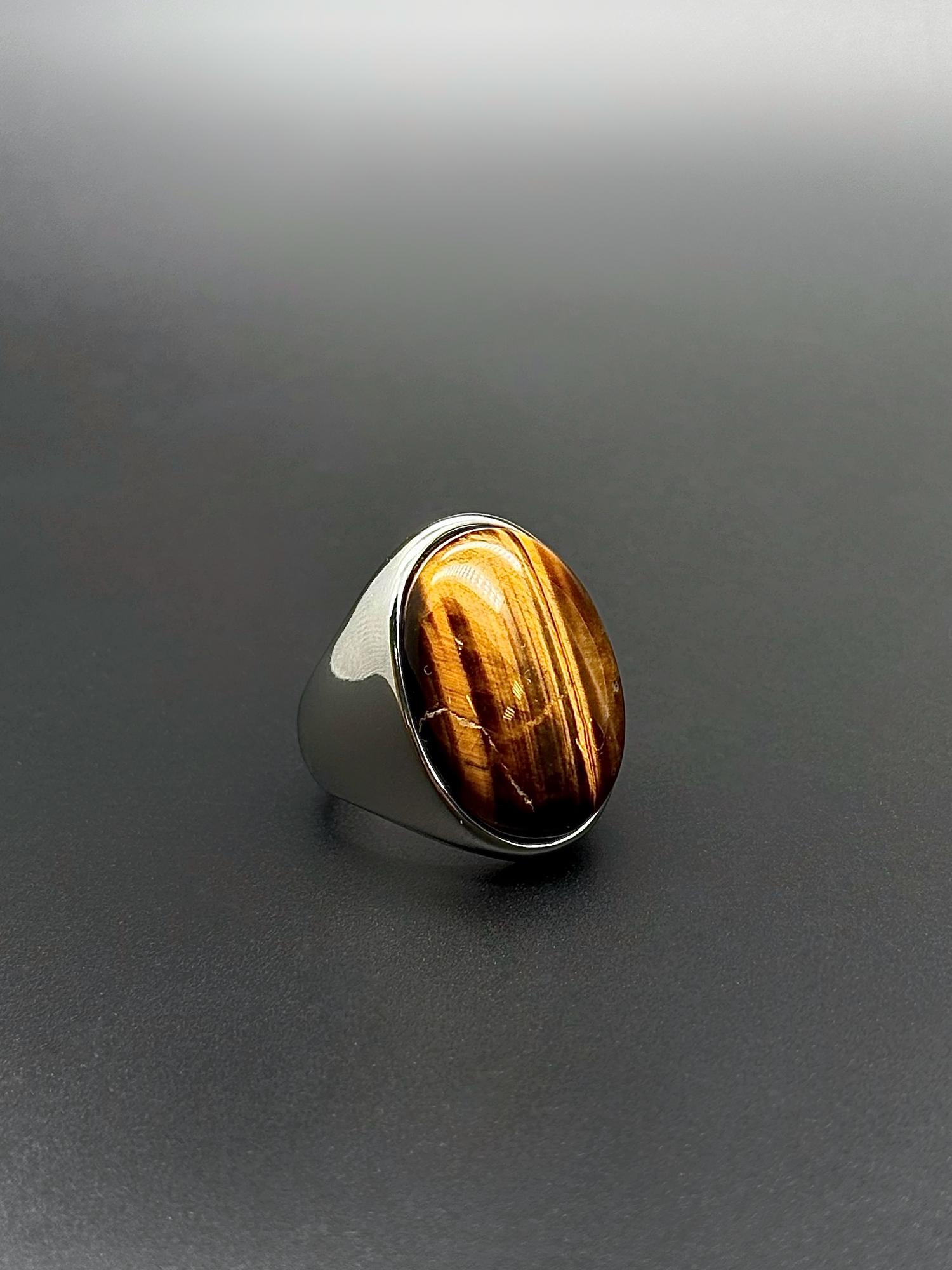 Кольцо с тигровым глазом