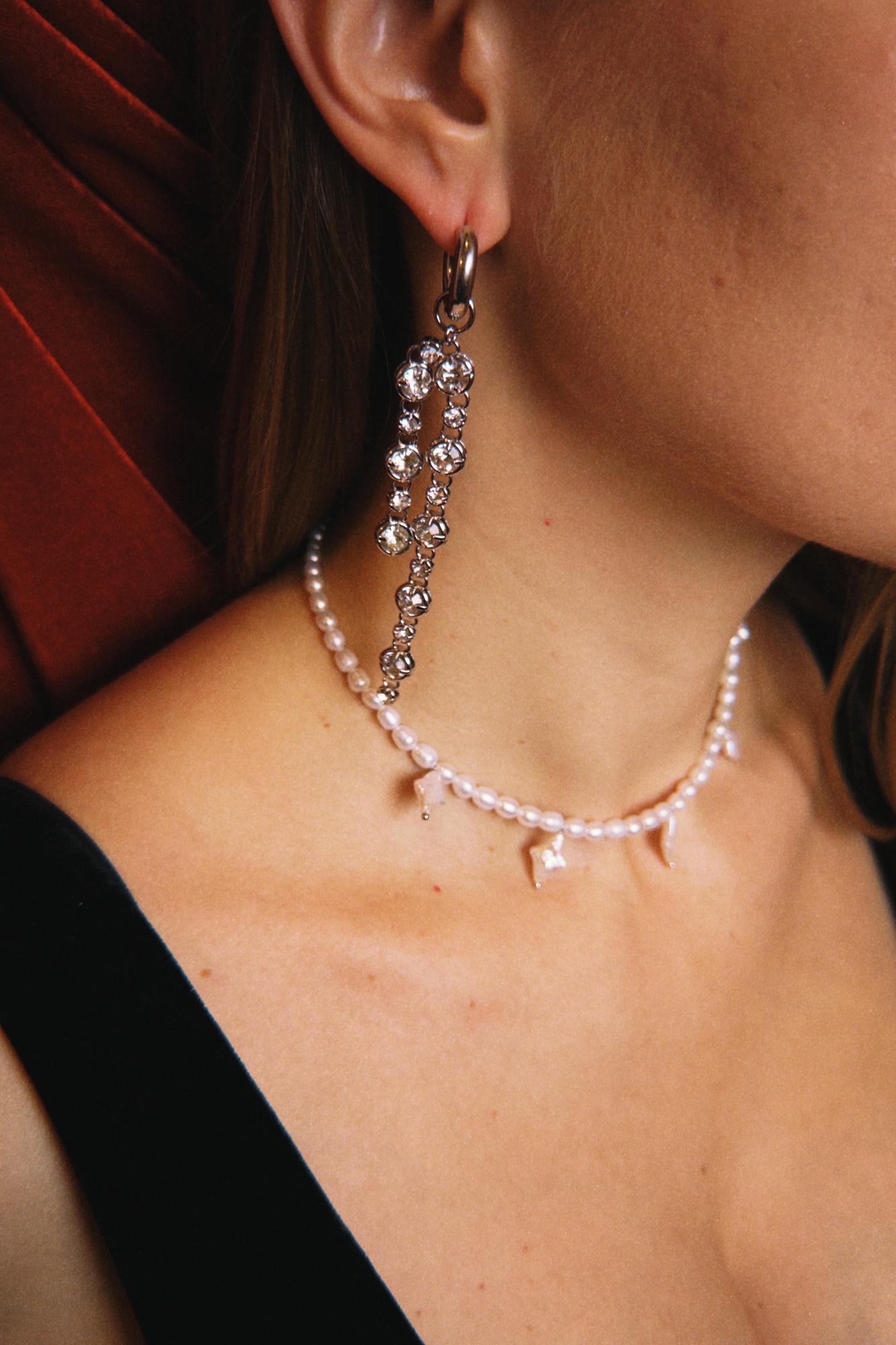 Подвеска «Двойная» с инкрустацией