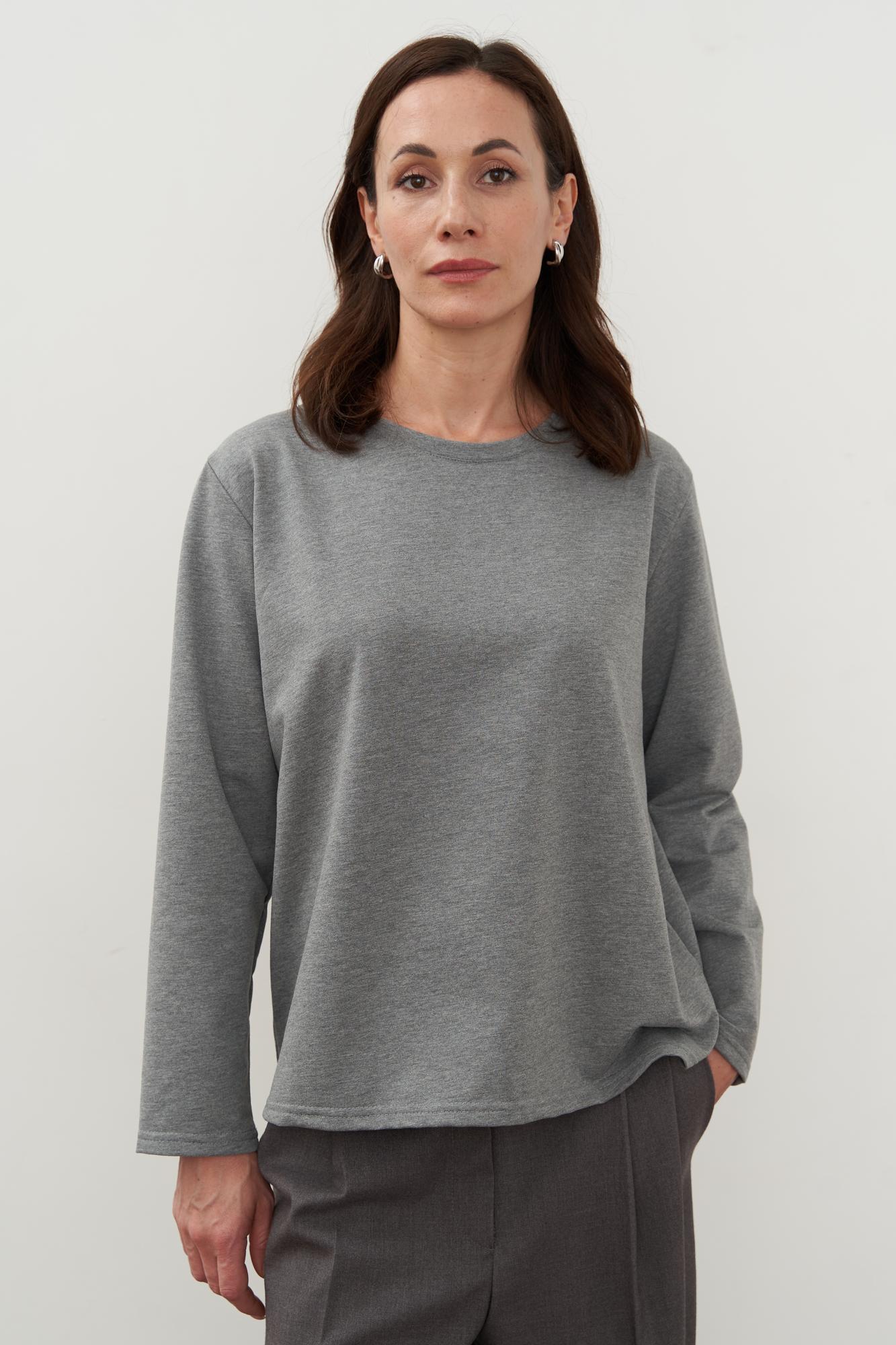 Свитшот лёгкий (лонгслив серый меланж)