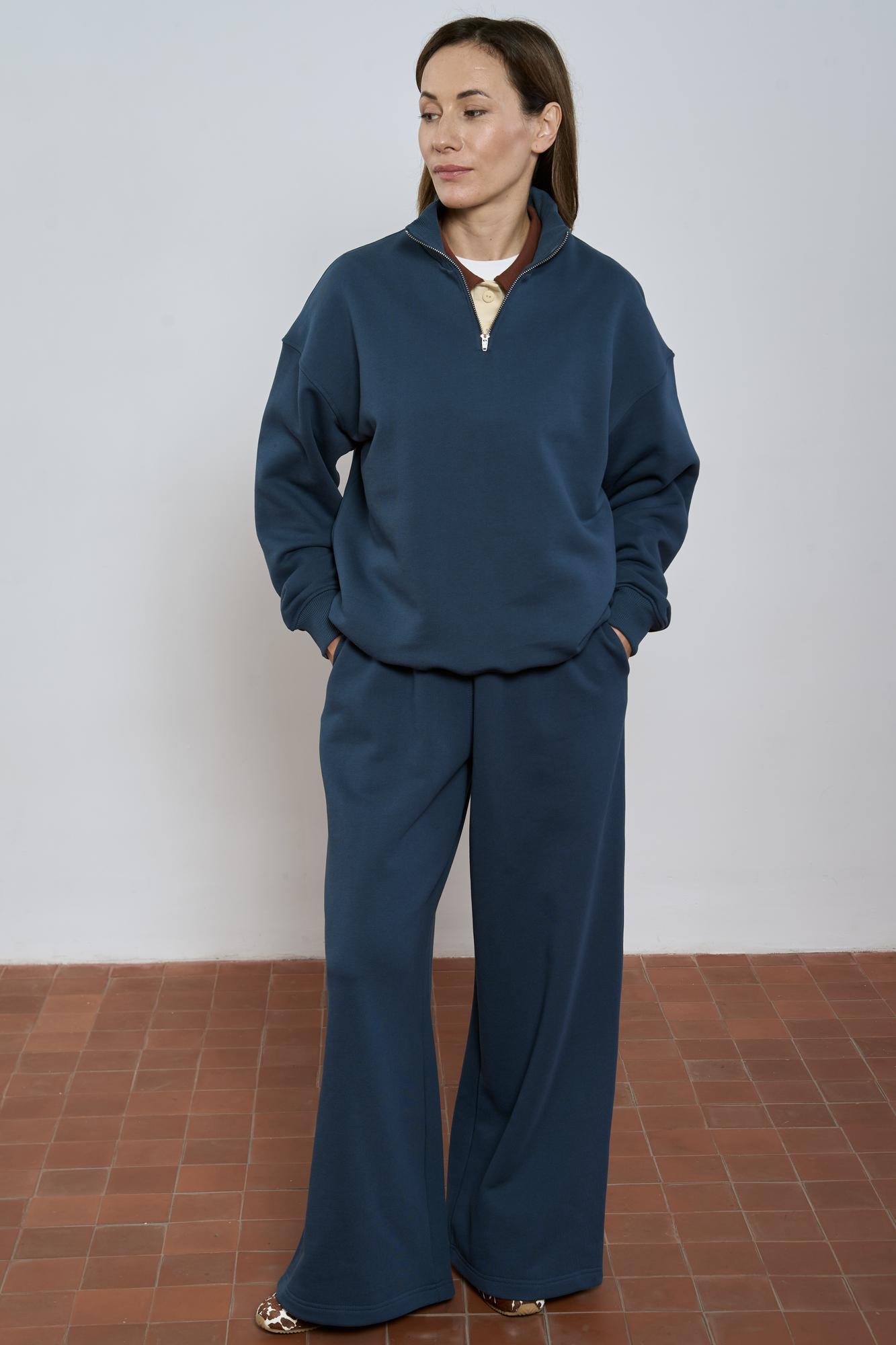 Трикотажный костюм, тёмно-бирюзовый