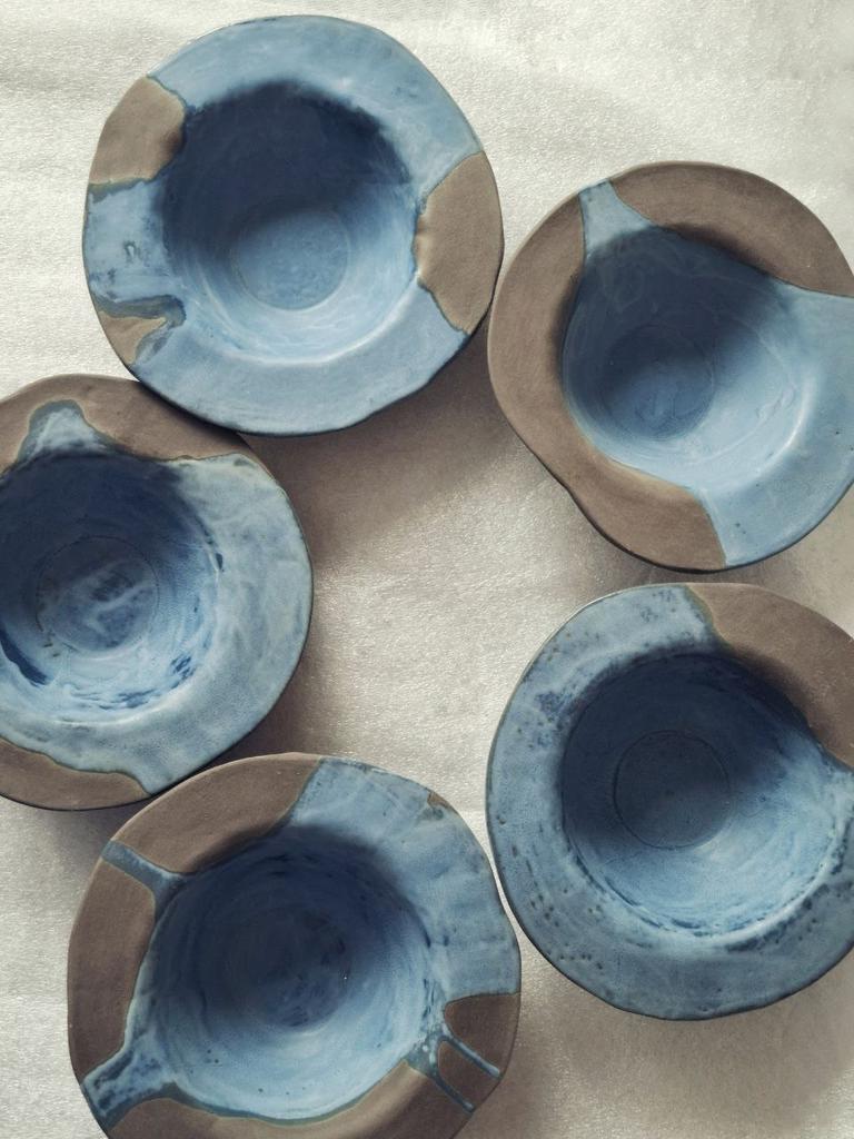 Set 10. Сет из 5 глубоких тарелок Blue Depths