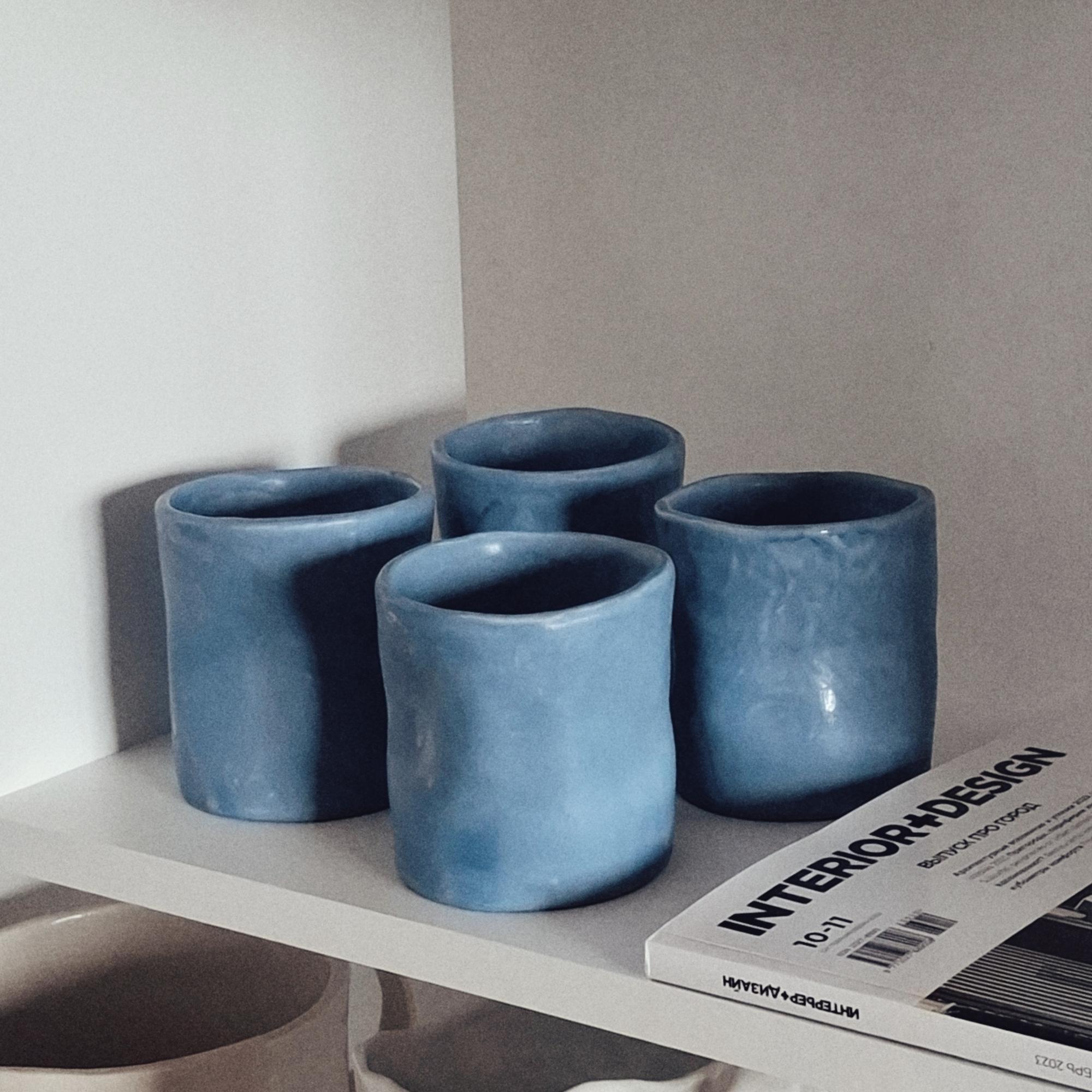 Стакан "Мятый" голубой 250 мл