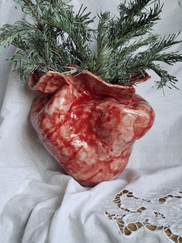 Ваза красная "Heart"