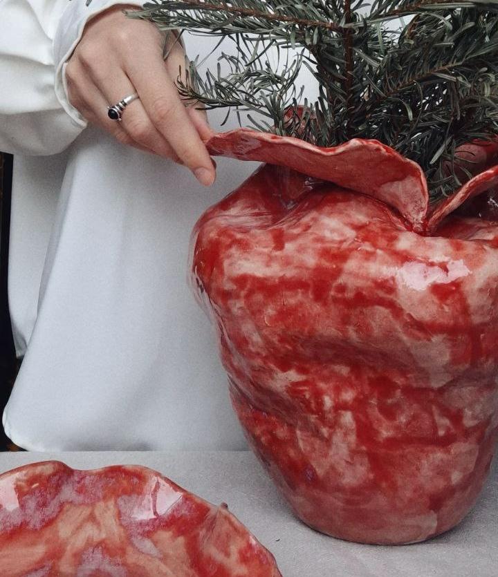 Ваза красная "Heart"