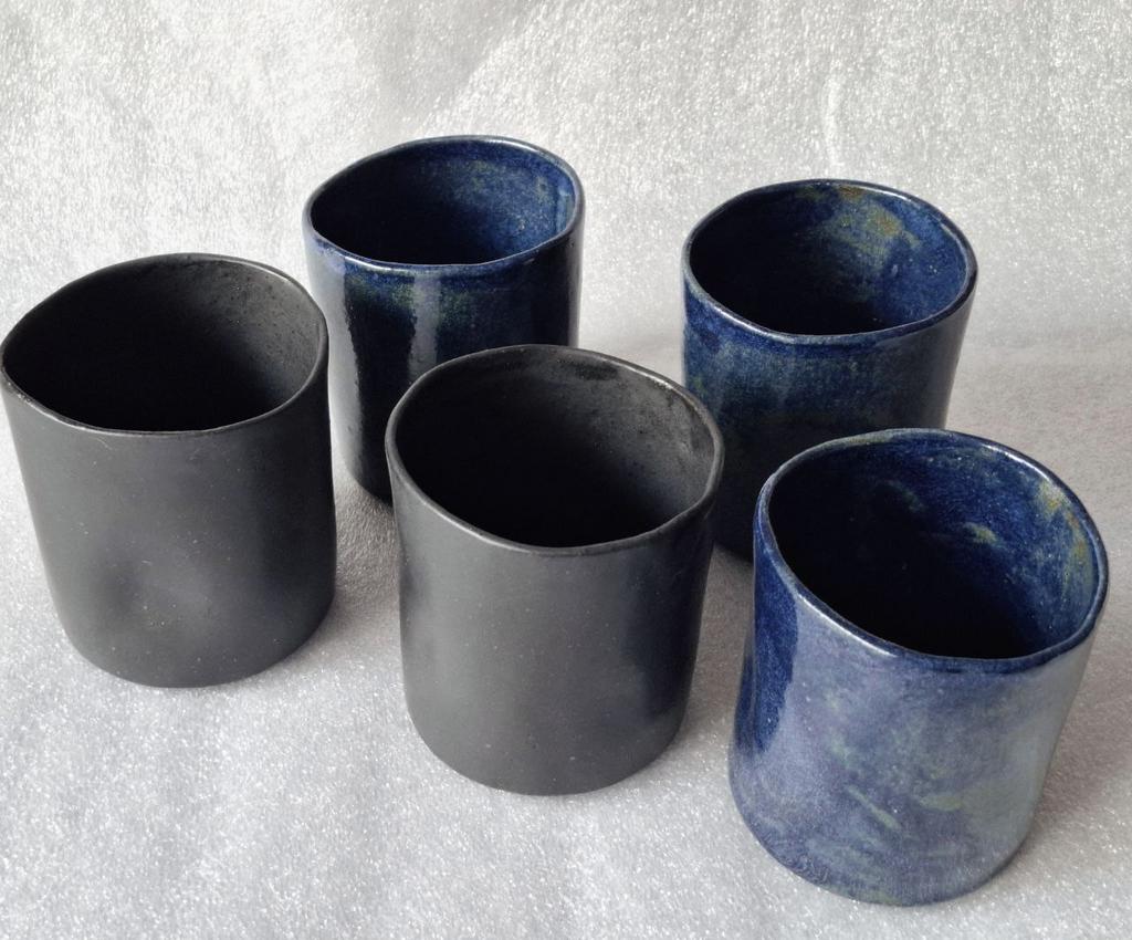 Set 11. Сет из 5 керамических стаканов  “Night & Tide”