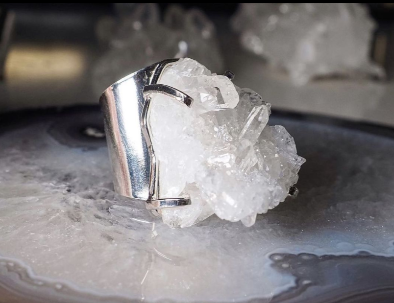 Кольцо с горным хрусталем