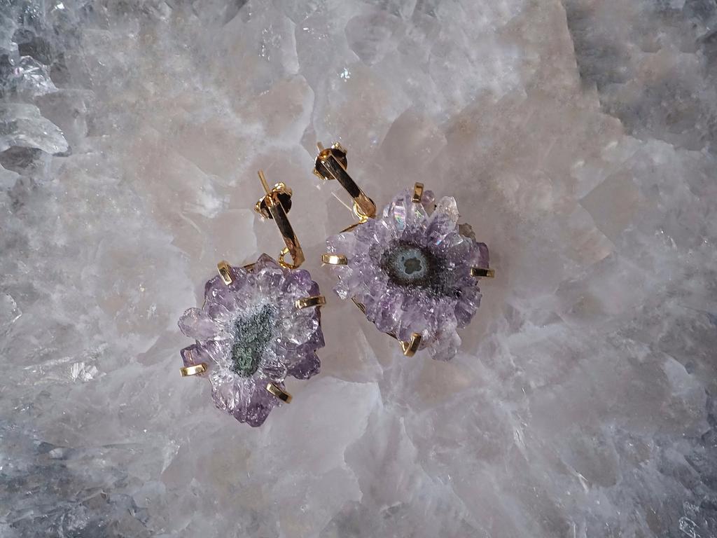 Серьги с аметистовым сталактитом