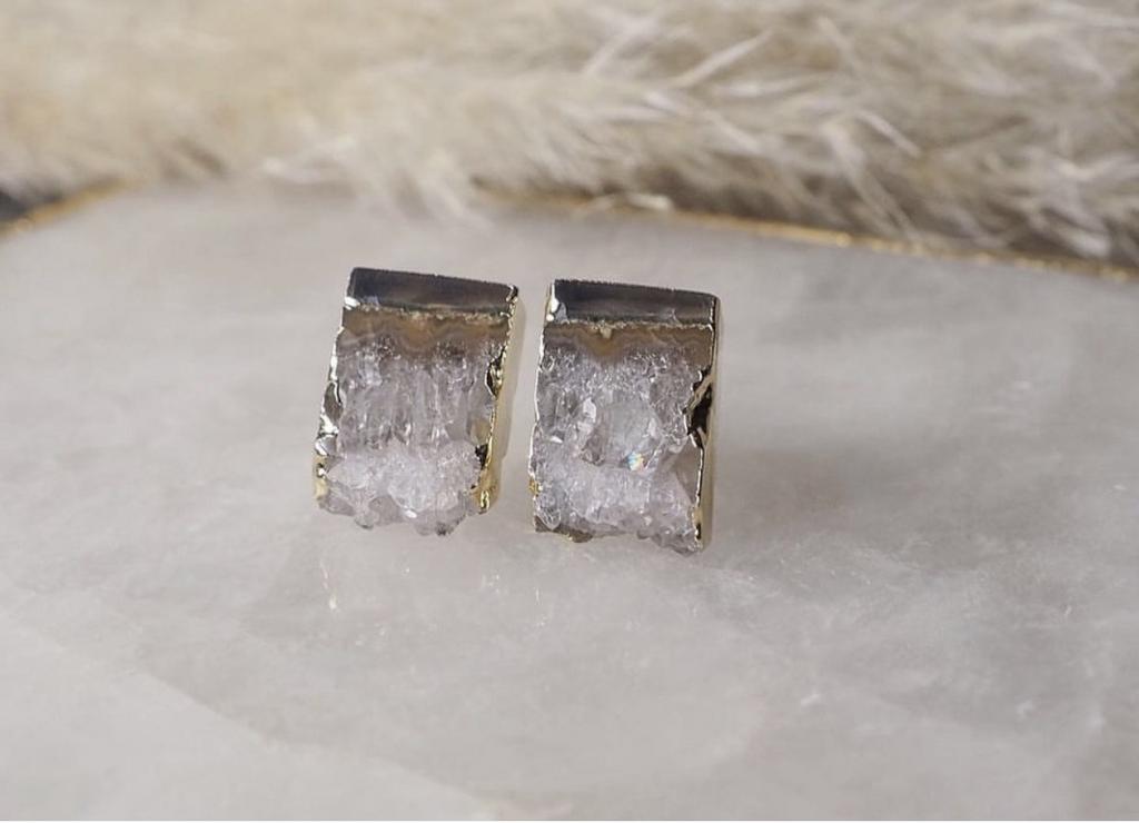 Серьги со срезом агата