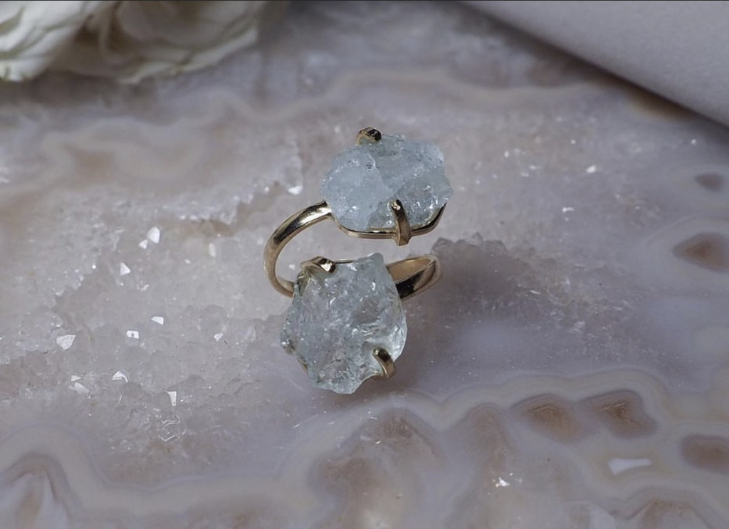 Кольцо с аквамарином