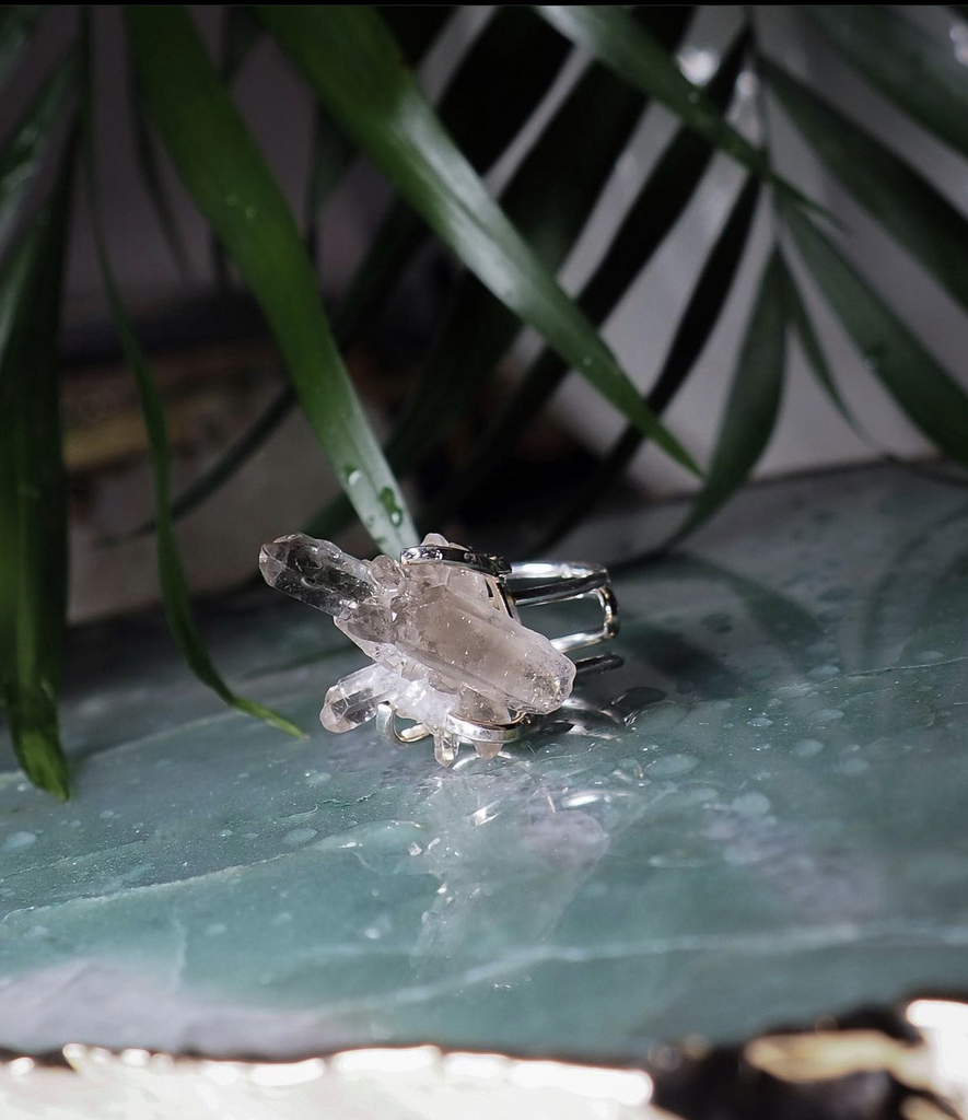 Кольцо с раухтопазом