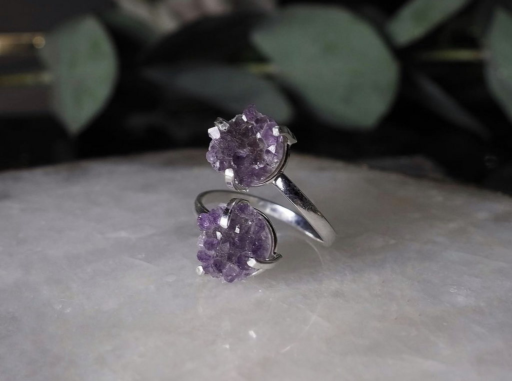 Кольцо с друзой аметиста