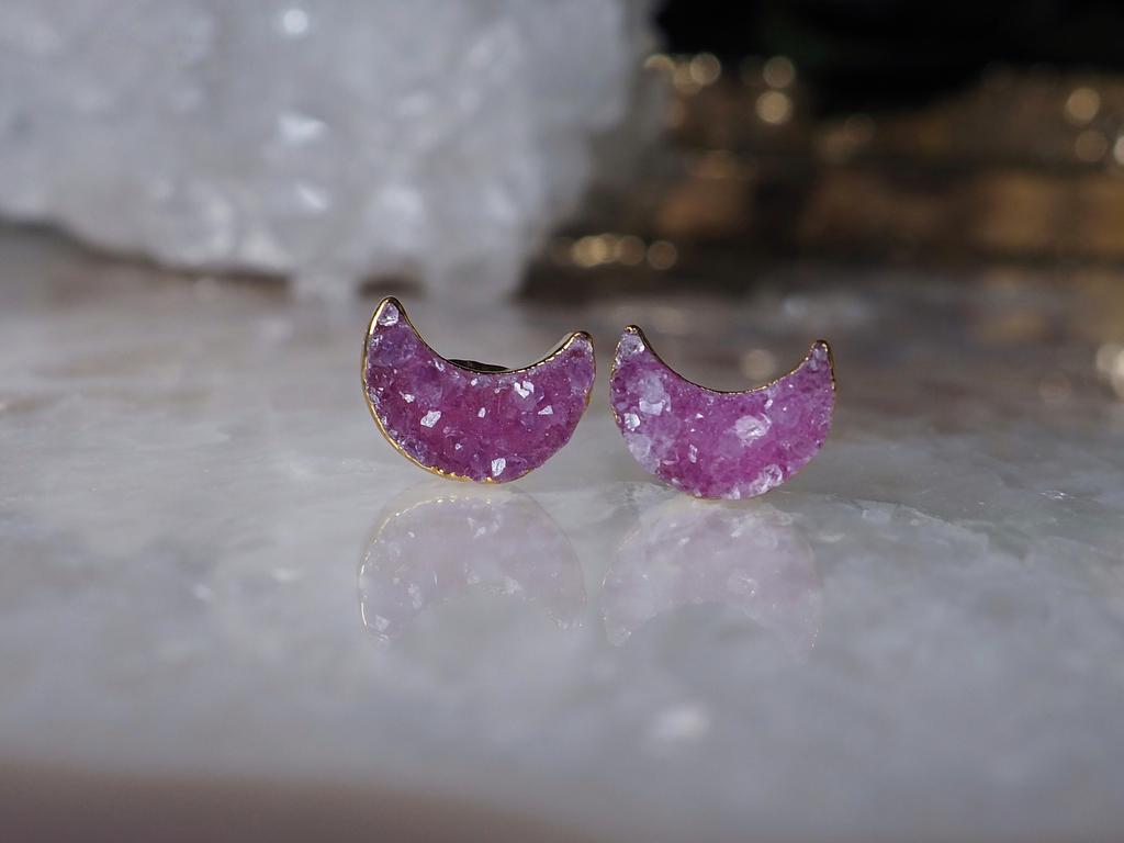 Серьги с розовым кварцем