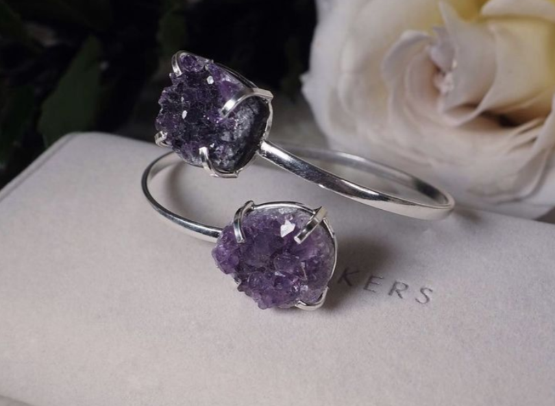 Браслет с двумя аметистами