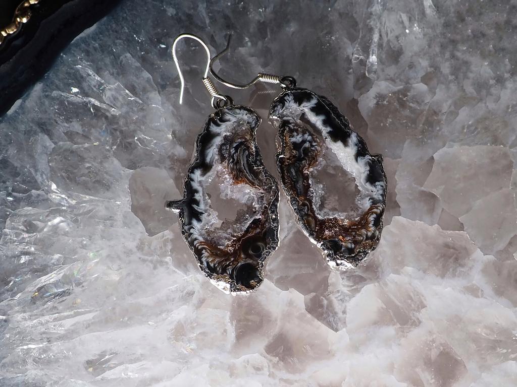 Серьги с агатом в серебре