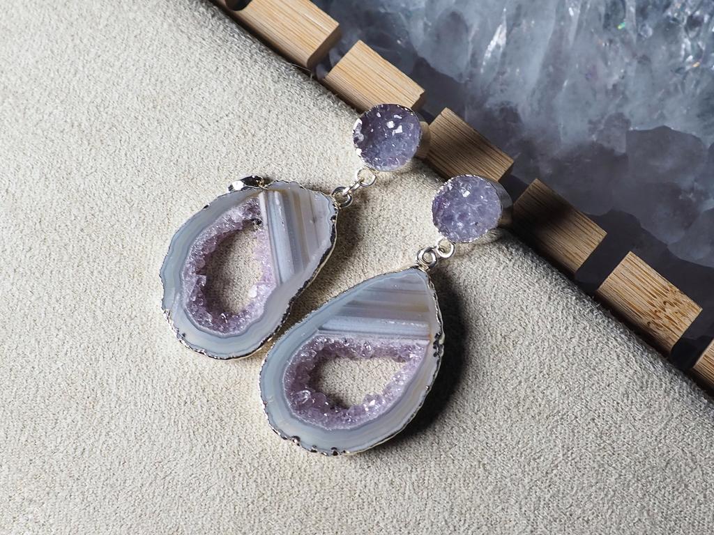 Серьги с друзой аметиста