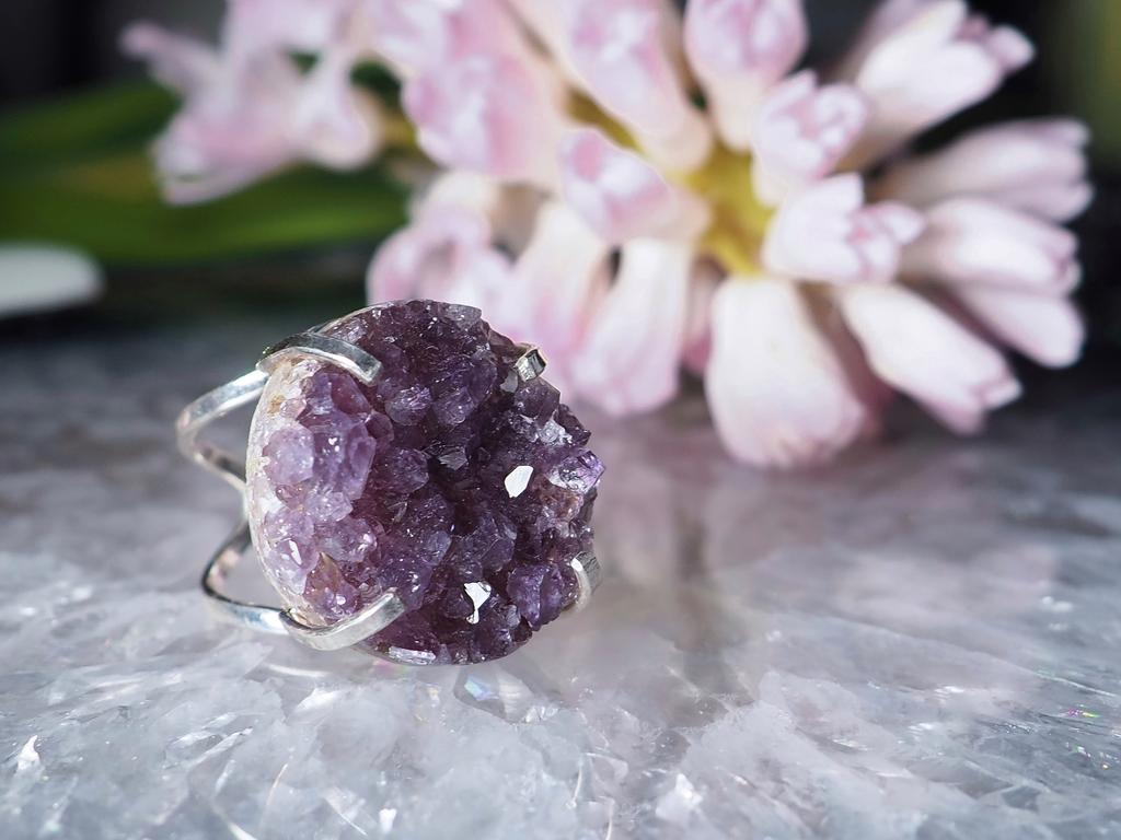Кольцо с друзой аметиста