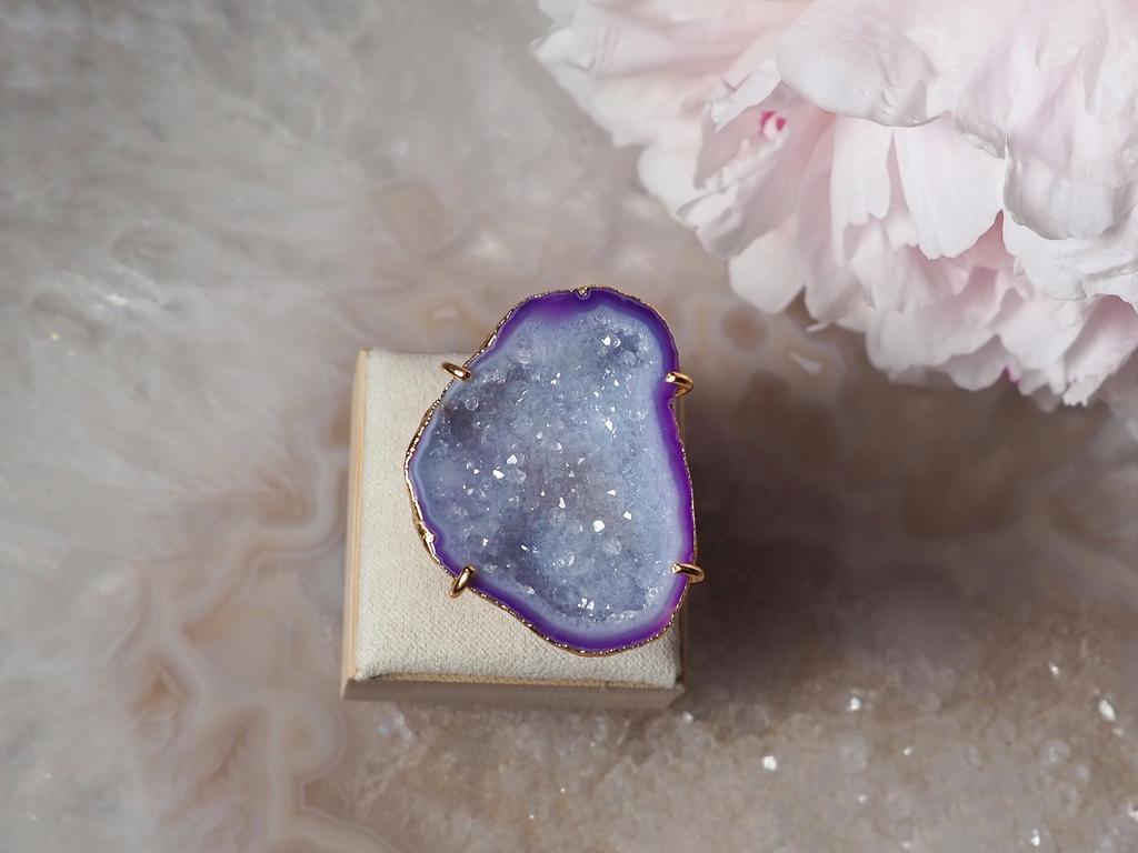 Кольцо с жеодой агата