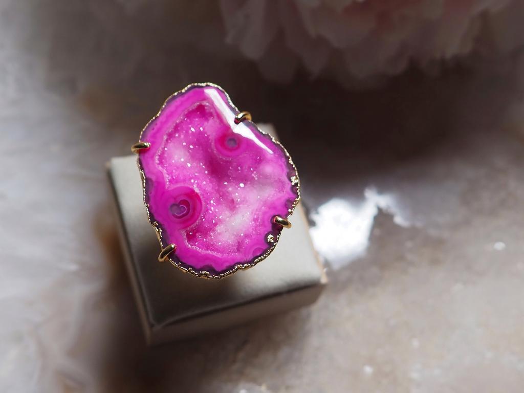 Кольцо с жеодой агата