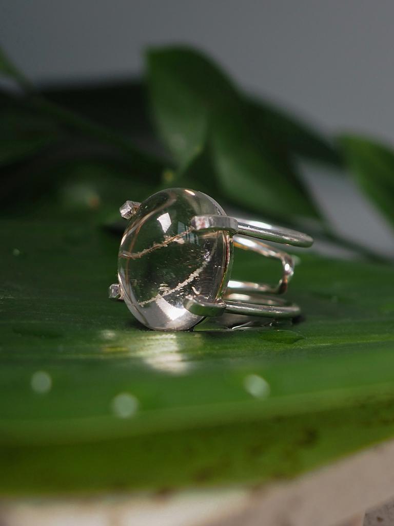 Кольцо с рутиловым кварцем