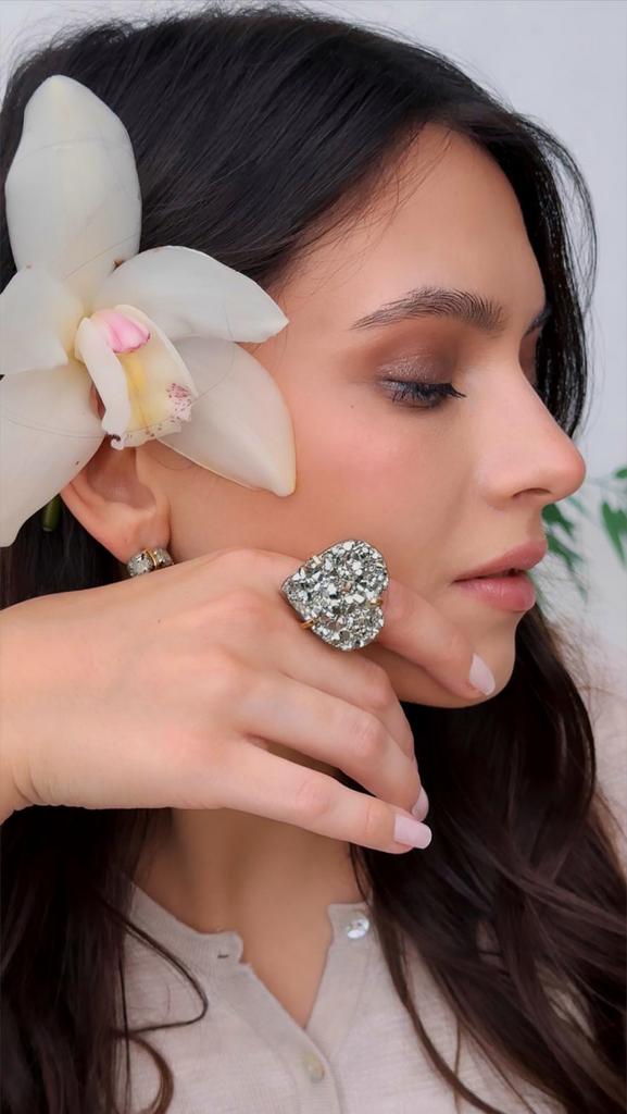 Кольцо с пиритом