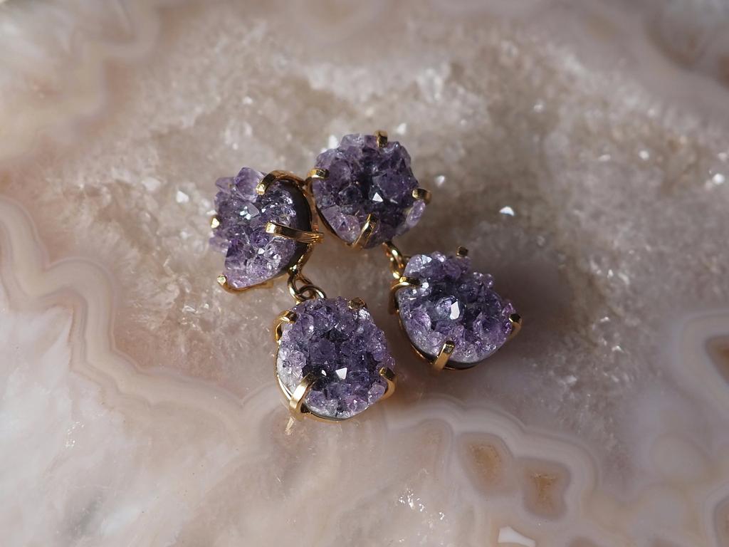 Серьги с друзой аметиста