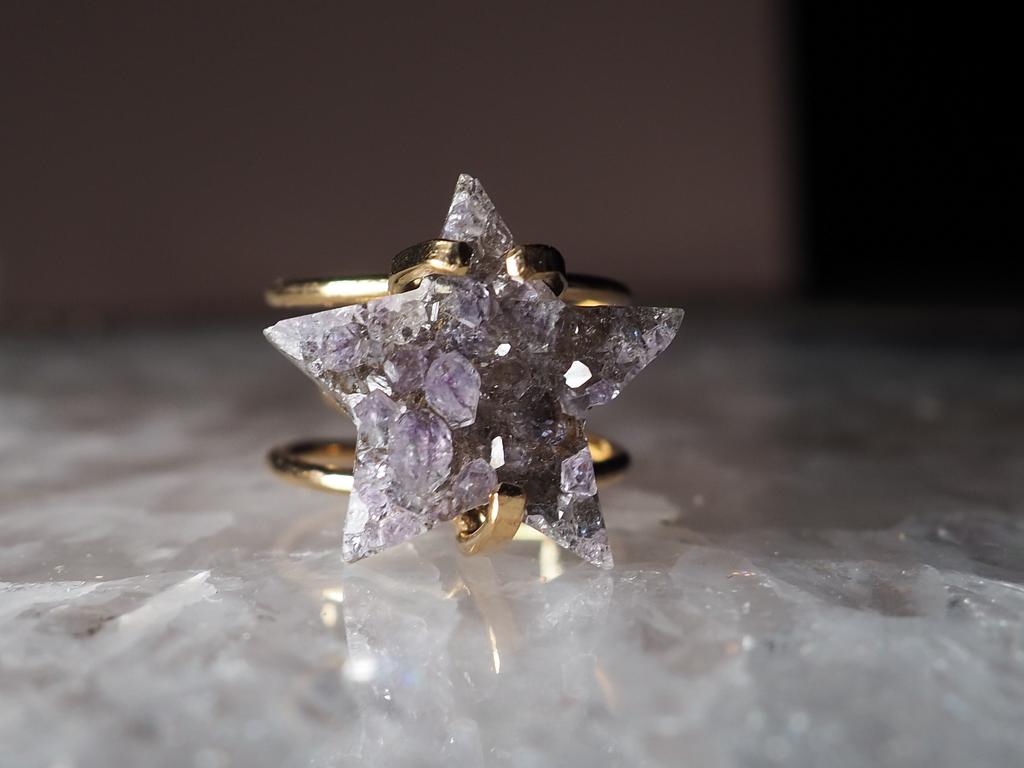 Кольцо с друзой аметиста