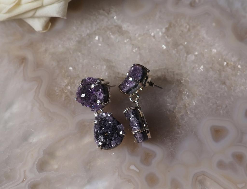 Серьги с друзой аметиста