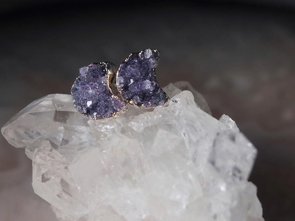 Серьги с друзой аметиста