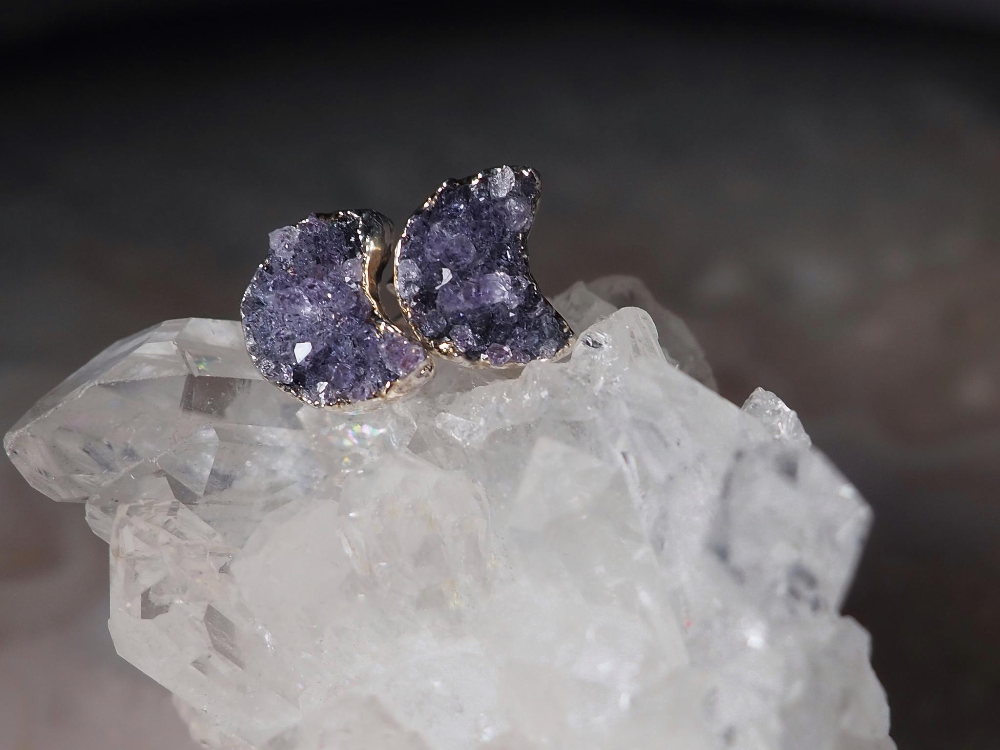 Серьги с друзой аметиста