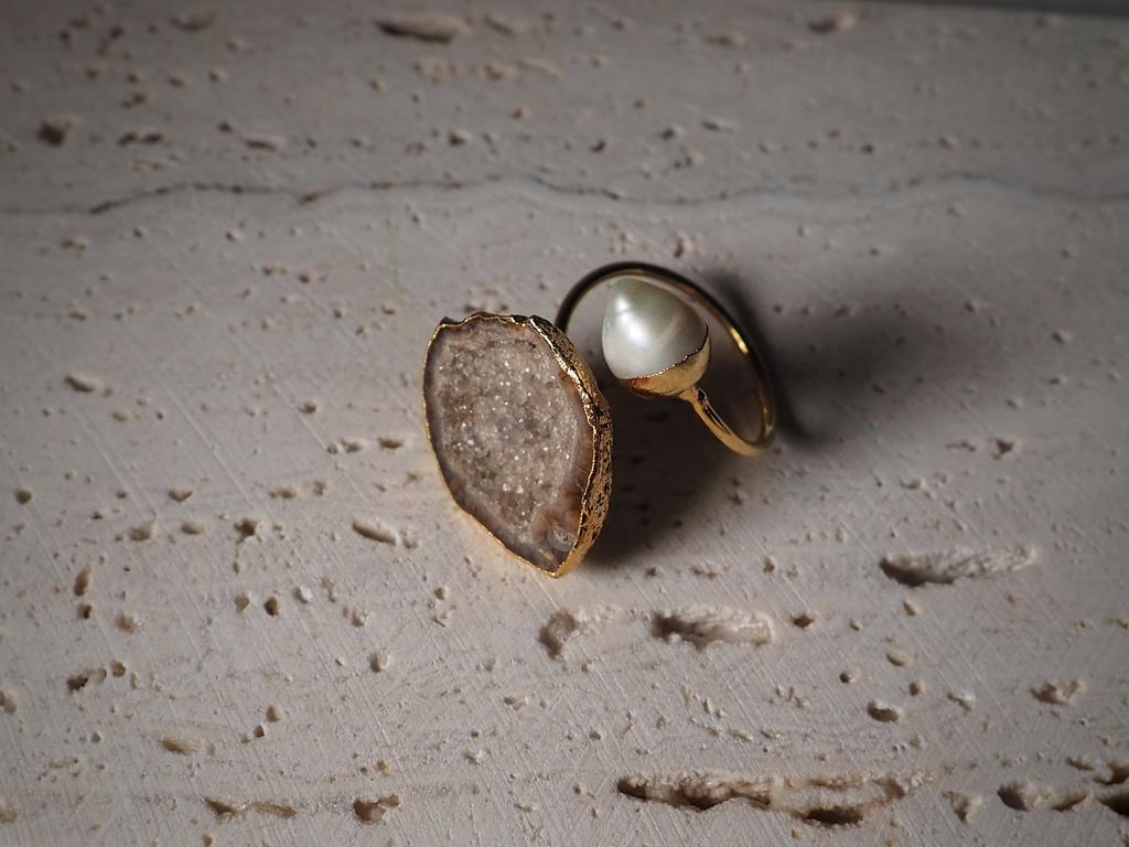 Кольцо с жеодой агата