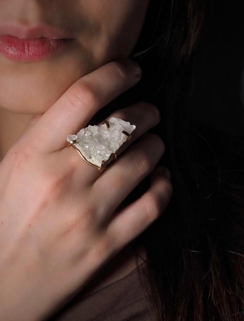 Кольцо с горным хрусталем