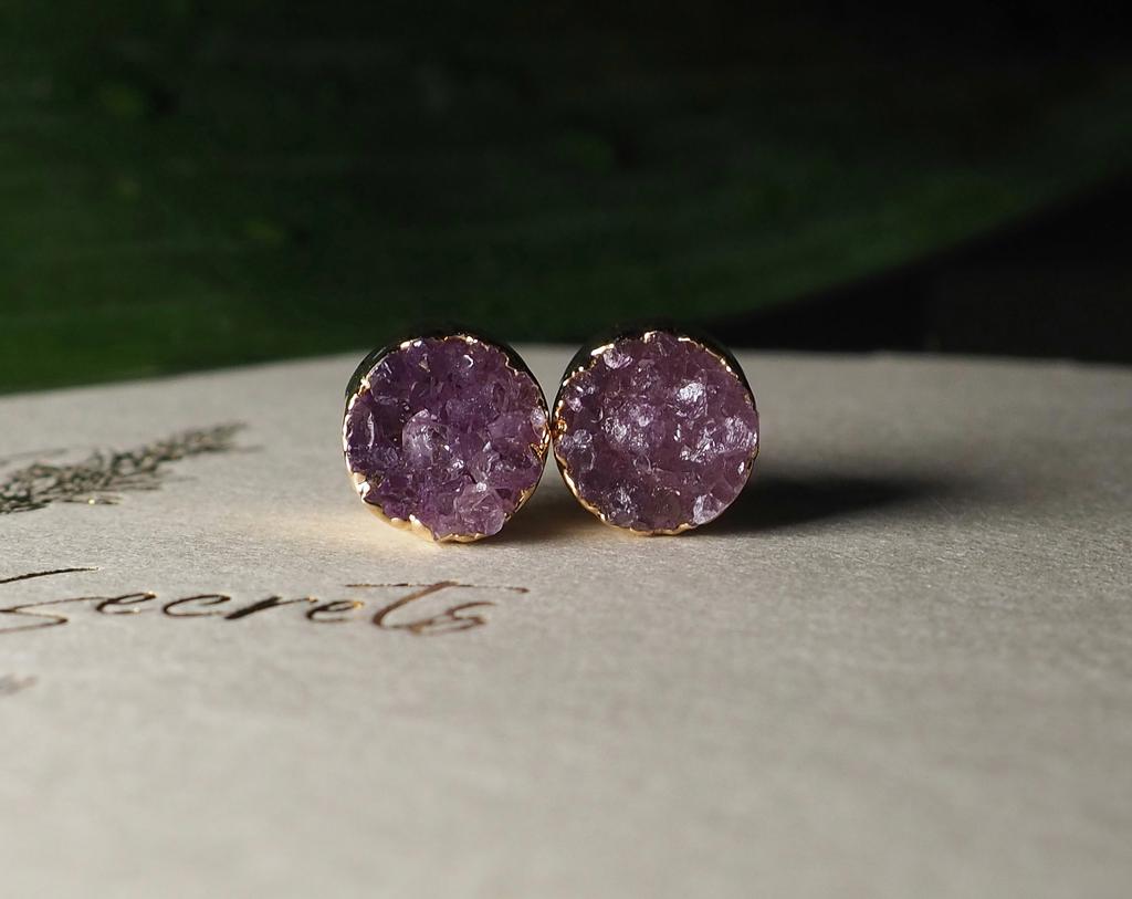 Серьги с друзой аметиста