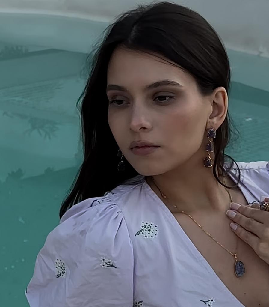 Серьги с друзой аметиста