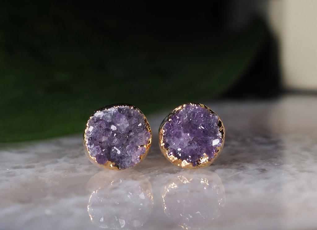 Серьги с друзой аметиста