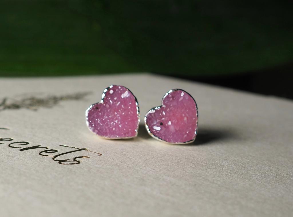 Серьги с розовым кварцем