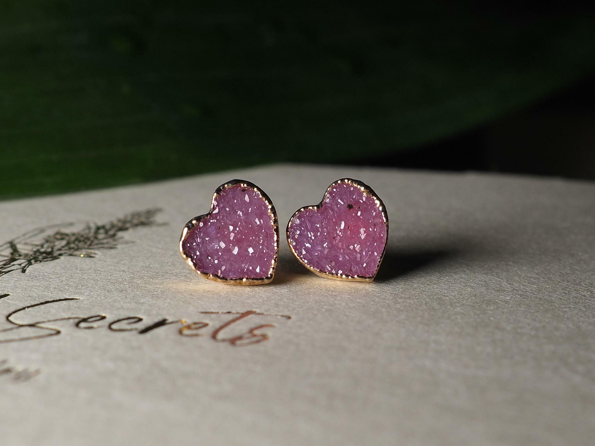 Серьги с розовым кварцем