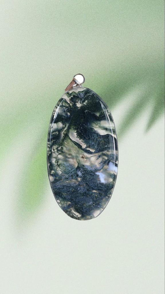 Подвеска с моховым агатом MOSS в серебре