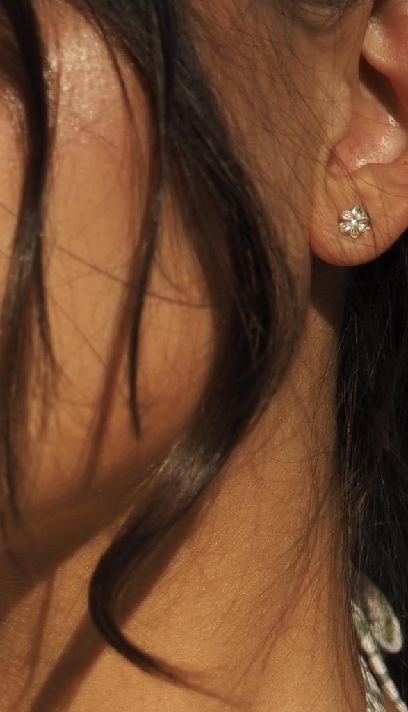 Серьги цветок из серебра 925