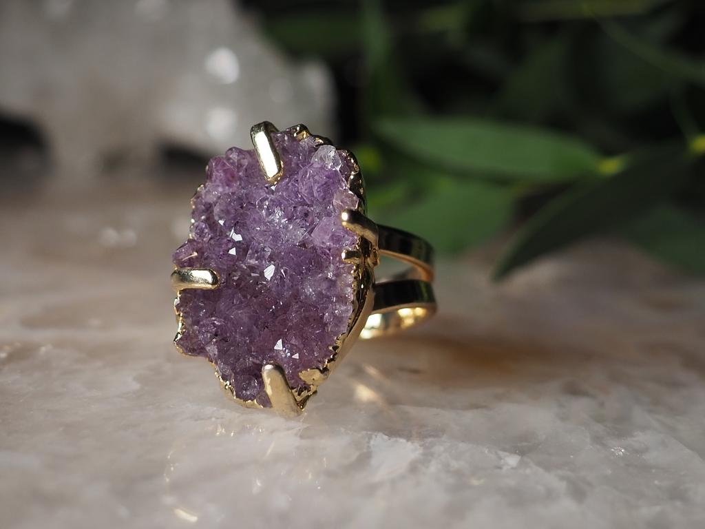Кольцо с друзой аметиста