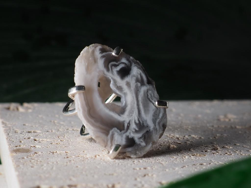 Кольцо с агатом