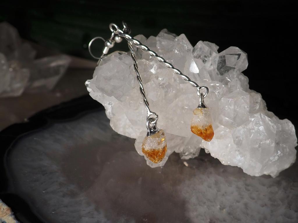 Серьги с цитрином