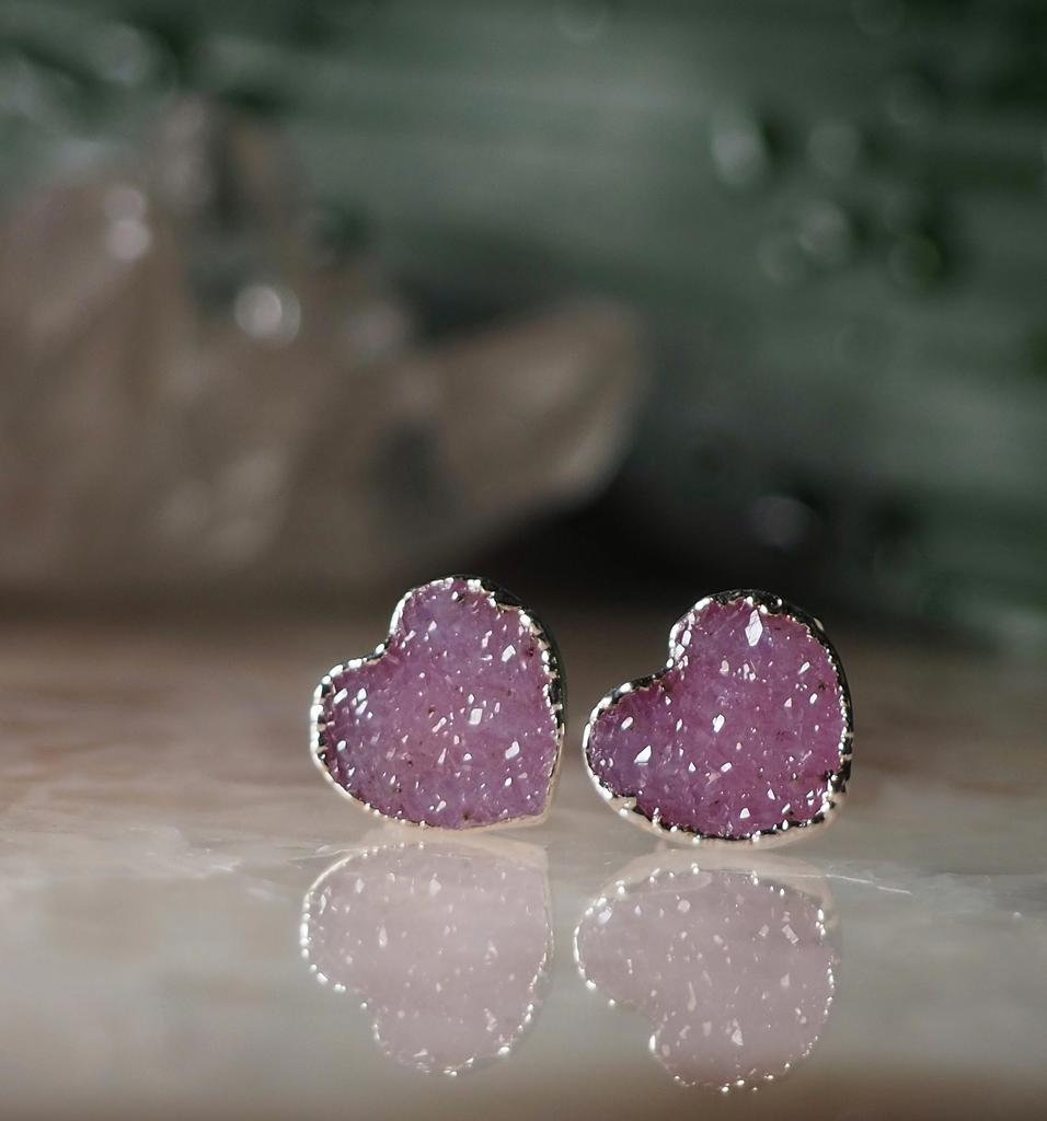 Серьги с розовым кварцем