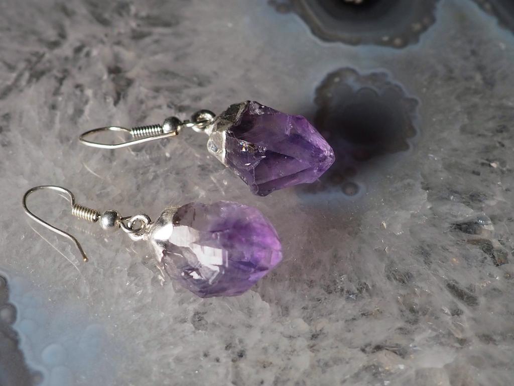 Серьги с аметистом